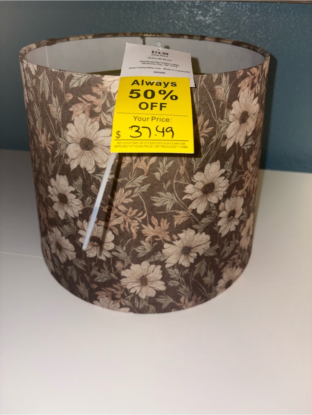 Brown floral lamp shade